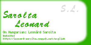 sarolta leonard business card